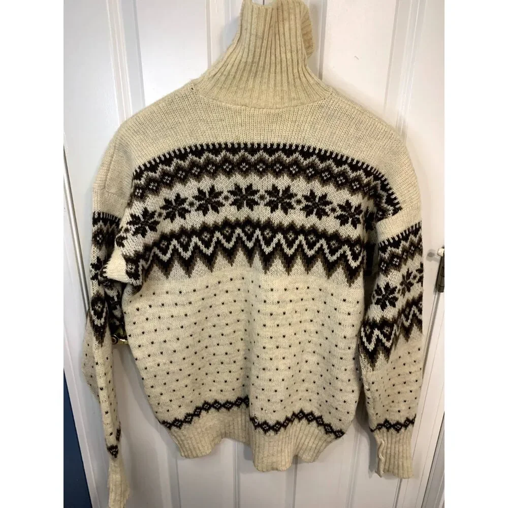 Vintage BS Scandinavian Design Nordic Wool Turtleneck Sweater Size 56/XXL - Picture 2 of 11